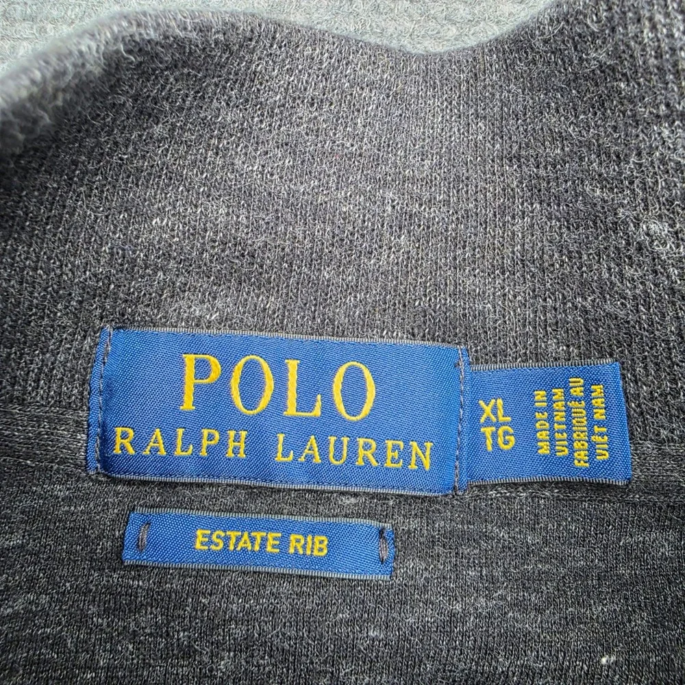 Polo Ralph Lauren Estate Rib Quarter Zip‎ Pullover Sweater Gray Heather Men's XL